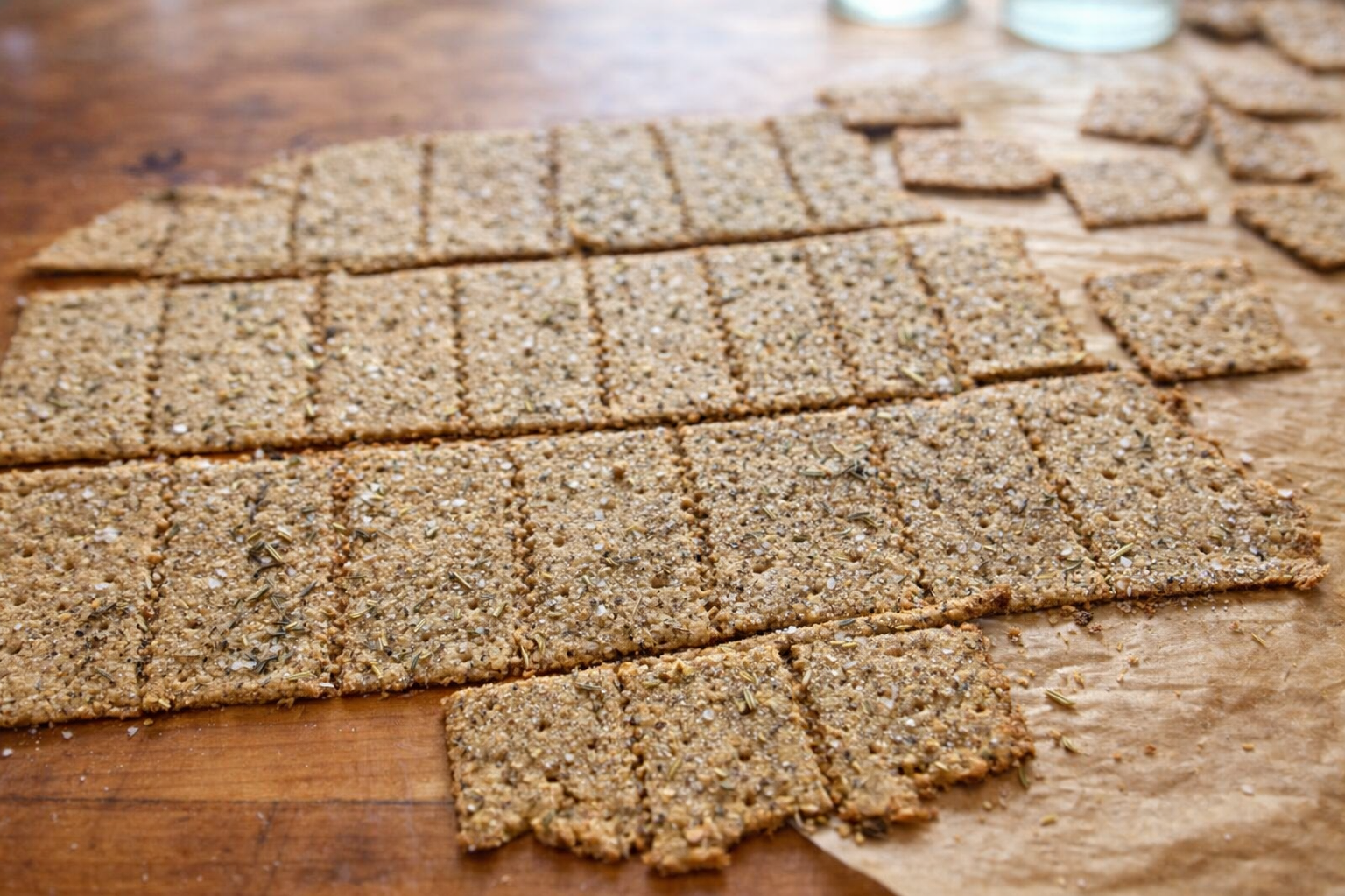 Fresh Milled Vegan Sourdough Crackers